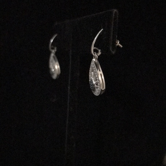 Earrings - 10k WG - Blue and White Diamond - Picture 3 of 9